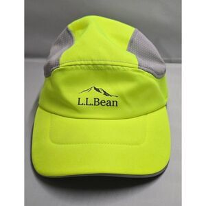 L.L.Bean Neon Yellow "Epic Running" Hat OSFA Adjustable Reflective Activewear